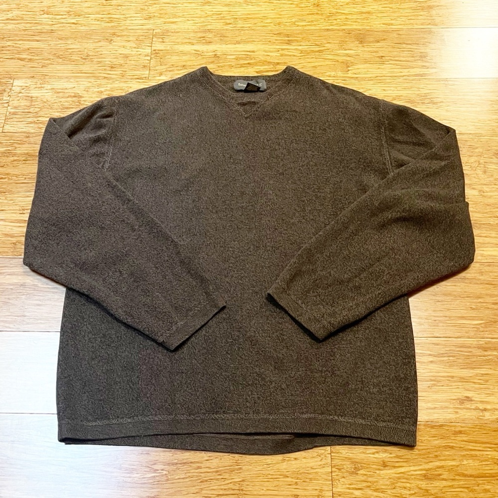 Banana Republic 100% cotton crew neck Brown pullover Sweater. Size Men's XL - Picture 2 of 11